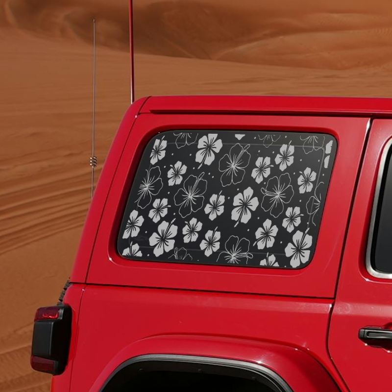 Hibiscus Flowers Window Decal Sticker