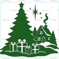Christmas Scene Accent Decal Stickers