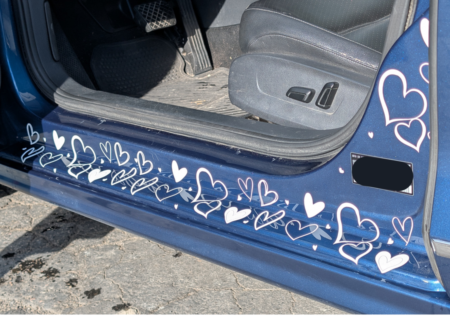 Hearts Door Jamb Decal Sticker